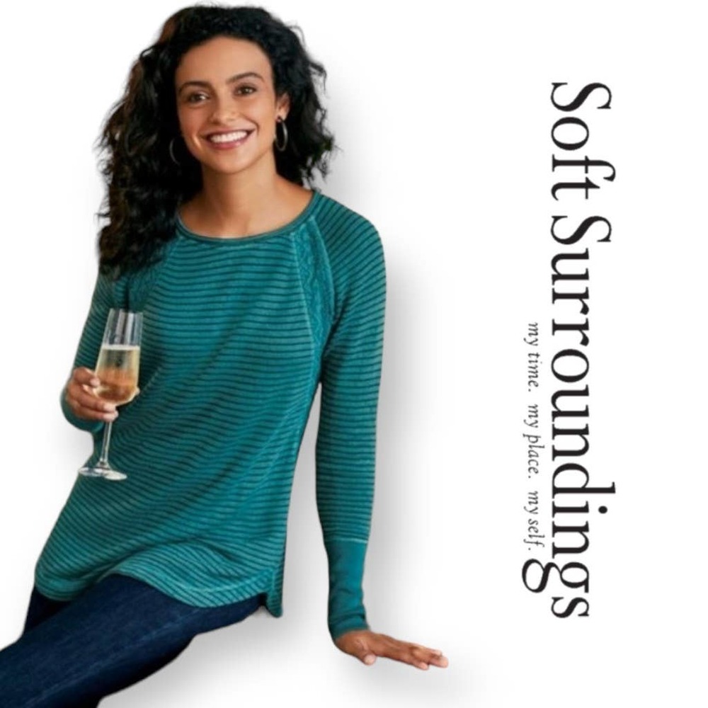 Soft Surroundings Rosamunde Striped Tunic Top Sweater